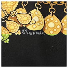 Hermès-Hermes Silk KOSMIMA Scarf-Black
