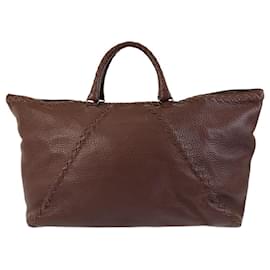 Bottega Veneta-Bottega Veneta Intrecciato Brown Leather Tote Bag 502249-Brown