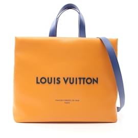 Louis Vuitton-Louis Vuitton Leather Shopper Tote MM 2way Bag M24457-Orange