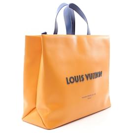 Louis Vuitton-Louis Vuitton Leather Shopper Tote MM 2way Bag M24457-Orange