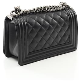 Chanel-Chanel Grained Calfskin Boy Chanel Shoulder Bag A67085-Black