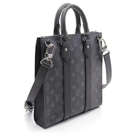 Louis Vuitton-Louis Vuitton Monogram Eclipse Sac Plat Cross 2way Bag M46098-Black