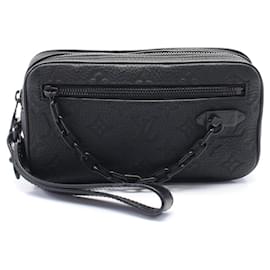 Louis Vuitton-Louis Vuitton Monogram Taurillon Pochette Volga Clutch Bag M55703-Black