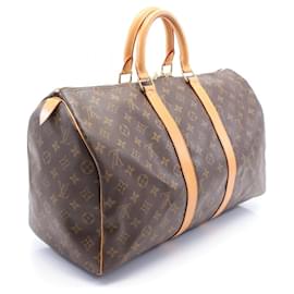 Louis Vuitton-Louis Vuitton Monogram Keepall Boston Bag M41428-Brown