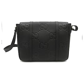 Gucci-Gucci Leather Jumbo GG Medium Messenger Bag 2way Shoulder Bag 760234AABY01000-Black