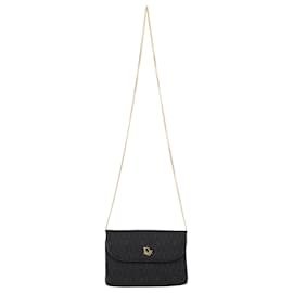 Dior- Dior Trotter Chain Shoulder Bag in Black Canvas-Black