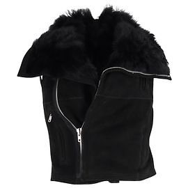 Veste Biker Sphinx de Rick Owens en Suède Noire Noir