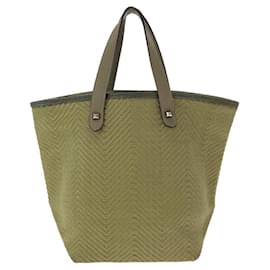 Hermès-Sac à main Cabas ChennaiPM en cuir/polyester Hermes-Jaune