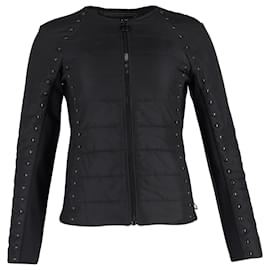 Michael Kors-Michael Kors Quilted Jacket with Studs in Black Nylon-Black
