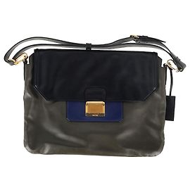 Borsa a tracolla Miu Miu in pelle multicolore Blu Blu chiaro