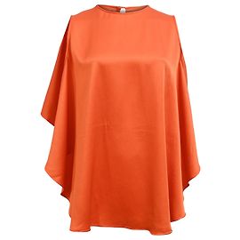 Stella Mc Cartney Stella McCartney Drapierter flüssiger Satin-Cape-Top aus orangefarbener Viskose Orange
