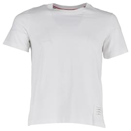 Thom Browne-T-shirt long dos Thom Browne en coton blanc-Blanc,Écru