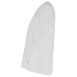 Thom Browne-T-shirt long dos Thom Browne en coton blanc-Blanc,Écru