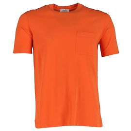 Camiseta de algodón naranja bordada 'H' Hermès Naranja