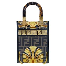 Fendi-Fendi PVC Fendace Sunshine Shopper Small 2way Bag 8BS051-Yellow