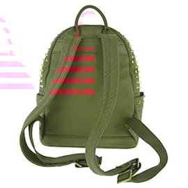 MCM-MCM Leather Studs Backpack W3379-Red