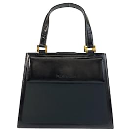 Yves Saint Laurent-Yves Saint Laurent Leather YSL Handbag-Black