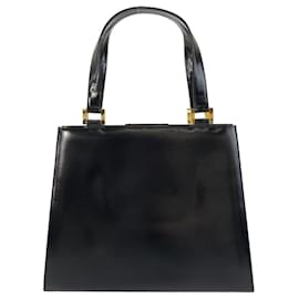 Yves Saint Laurent-Yves Saint Laurent Leather YSL Handbag-Black