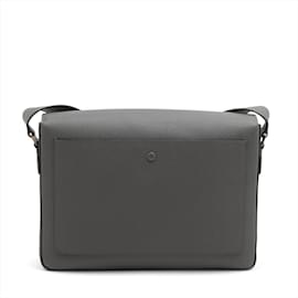 Valextra-Valextra Leather Shoulder Bag V-Line in Gray-Brown
