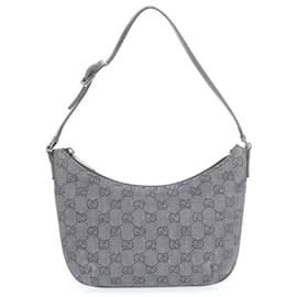 Gucci-Gucci GG Canvas Leather Tote Handbag-Black