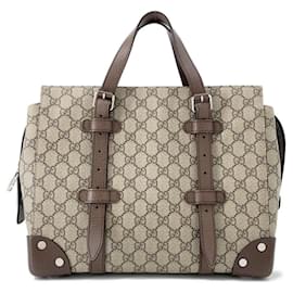Gucci-Gucci Tote Bag with GG Supreme Details-Brown,Beige