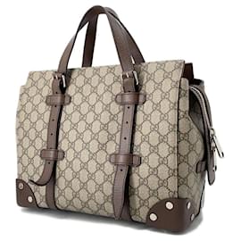 Gucci-Gucci Tote Bag with GG Supreme Details-Brown,Beige