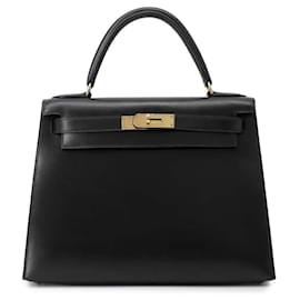 Hermès-Hermes Kelly 28 Handbag-Black