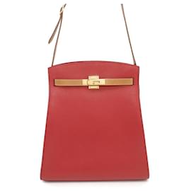 Hermès-Sac à épaule Hermes Kelly Sport GM-Marron,Rouge