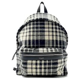 Saint Laurent-Saint Laurent City Canvas Backpack-Black,White