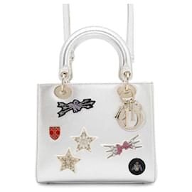 Christian Dior-Christian Dior Lady Dior Handbag-Silvery