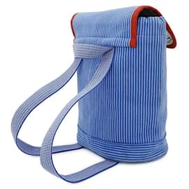 Hermès-Hermes Kids Backpack - Horse Stripe Caval-Red,Blue