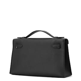 Hermès-Pochette Kelly en cuir Swift noir d'Hermès-Noir
