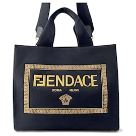 Fendi-Fendi Tote Bag - Fendace Versace Collaboration-Black
