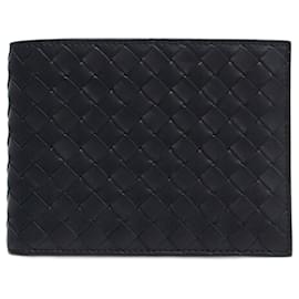 Bottega Veneta-Bottega Veneta Intrecciato Bi-fold Wallet-Black