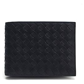 Bottega Veneta-Bottega Veneta Intrecciato Bi-fold Wallet-Black
