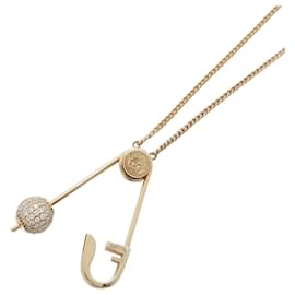 Fendi-Fendi Necklace with Safety Pin Motif-Golden