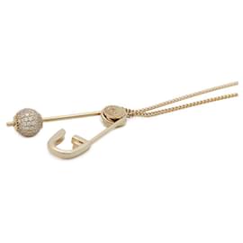 Fendi-Fendi Necklace with Safety Pin Motif-Golden
