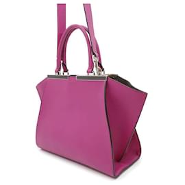 Fendi-Fendi Handbag Trois Jours Leather 8BH279-Purple