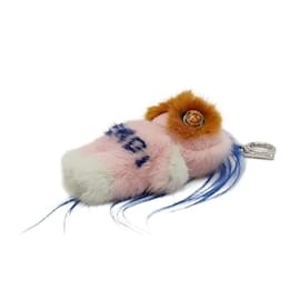Fendi-Fendi Bag Charm Piro-chan Mink Fur Jewel-Brown,Pink,White,Blue