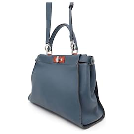 Fendi-Fendi Dark Blue Leather Handbag-Dark blue