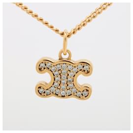 Céline-Celine Triomphe Rhinestone Necklace-Golden
