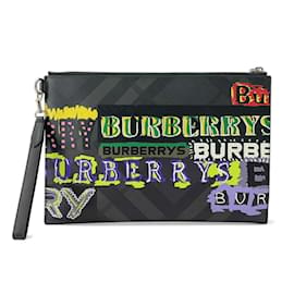 Burberry-Burberry Men's Black Leather Clutch Bag-Black,Multiple colors