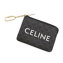 Céline-Celine Triomphe Coin & Card Pouch-Black