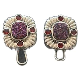 Autre Marque-New Amy Khan Russell earrings Genuine Silver-Silvery,Purple