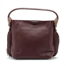 Christian Louboutin-Sac à bandoulière en cuir Eloise Hobo avec pompon Christian Louboutin-Marron