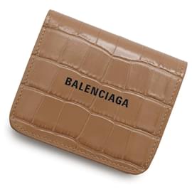 Balenciaga-Portefeuille bi-fold Balenciaga en beige nude-Autre