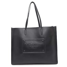 Dolce & Gabbana Black Leather Tote Bag Black