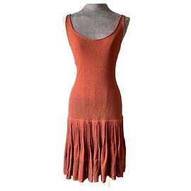 Robe patineuse Alaïa marron ocre Marron Cuivre