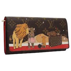Louis Vuitton-LOUIS VUITTON Monogram Animal Print Portefeiulle Sarah Wallet M63424 Auth BD1769-Monogram