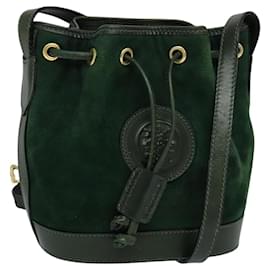 Fendi-FENDI Shoulder Bag Suede Green Auth MX110-Green